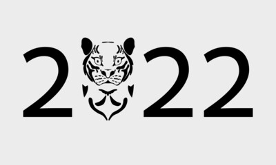 Tiger. Great for posters, calendars, T-shirts, postcards. Symbol of 2022 on the Eastern calendar