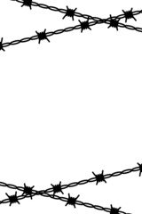 有刺鉄線のフレーム　縦位置