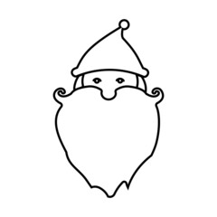 Santa's portrait thin line icon. Santa Claus Vector illustration.