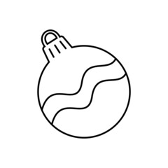 Christmas ball thin line icon. Santa Claus Vector illustration.