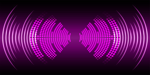 Sound waves oscillating dark light
