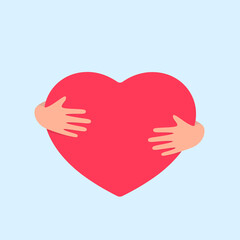 Heart shape in hands illustration