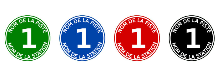 Panneaux disques de balisage des pistes de ski