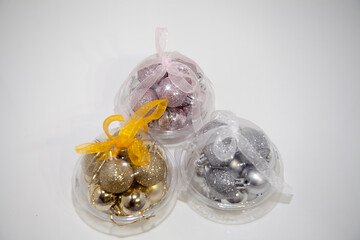 Christmas balls for the tree. Christmas decorations. Celebrate The New Year. On an isolated white background