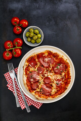 Tasty pizza served for dinner