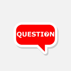 Question marks sticker icon isolated on white background