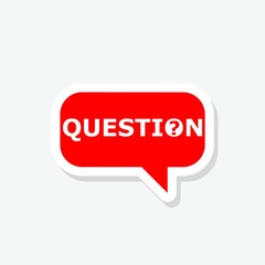 Question marks sticker icon isolated on white background