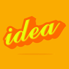 Idea text. Custom typography vector