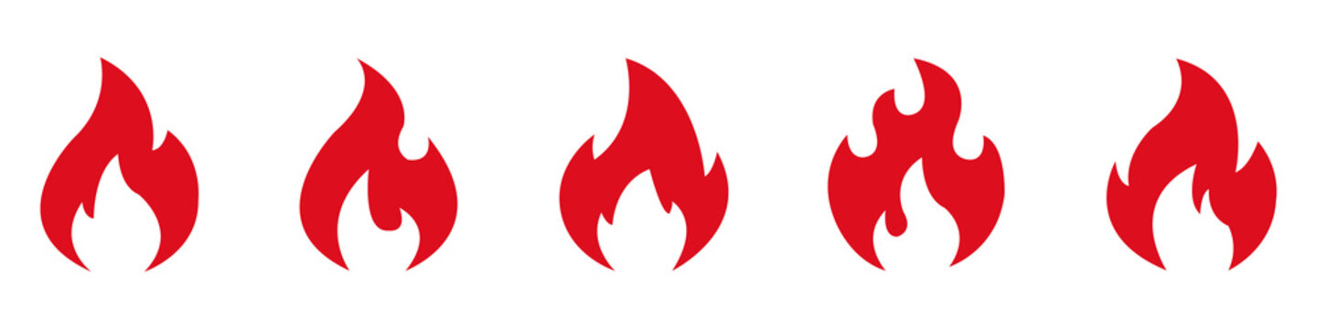 Fire icons for design. concept flame, fire, icon, vector illustration in flat style