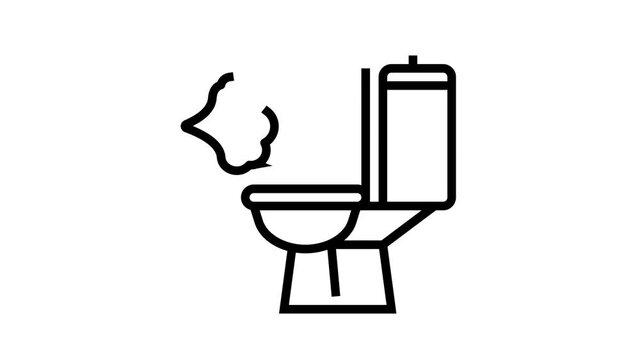 flatulence digestion system animated line icon. flatulence digestion system sign. isolated on white background