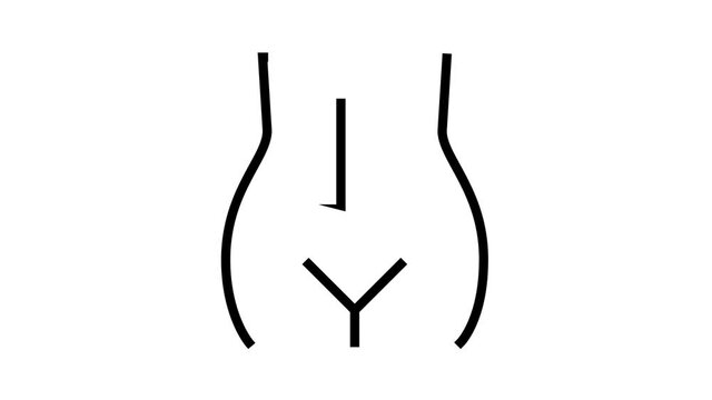 digestion system animated line icon. digestion system sign. isolated on white background