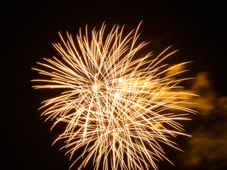 Fireworks during the feast of the Saint Amand in Senas in Provence in France 