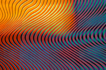 Colored patterns on the wall of the house.