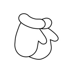 Mittens thin line icon. Christmas cloth attribute Vector illustration.