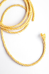 coiled rope on a white background close up