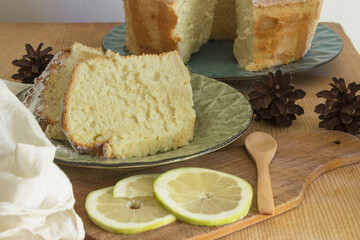 chiffon cake with lemon for your breakfast 