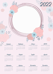 Calendario italiano 2022 con cornice  © MirMar