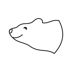 Bear thin line icon. Christmas animal Vector illustration.