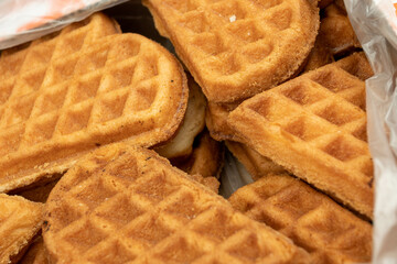Soft homemade cookies close-up surface texture.