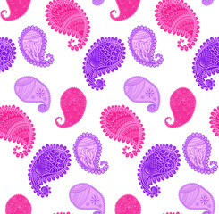 seamless pattern with Indian ornament. Turkish cucumber