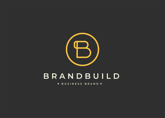 Minimalist letter B logo design with circle shape