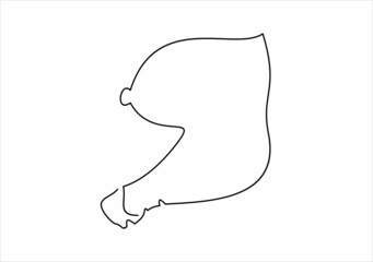 Line icon chicken leg.Continuous one line drawing.