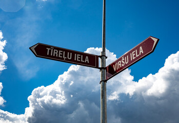 signpost on the sky