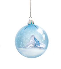 Schöne Weihnachtskugel aus Glas mit Matterhorn