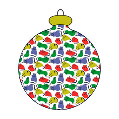 Christmas balloon for a pet. Vector greeting card, flyer for pet stores or hotel, Veterinary clinics