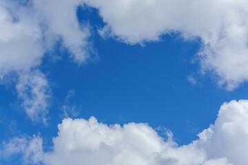Heavenly clouds background. Blue sky summer