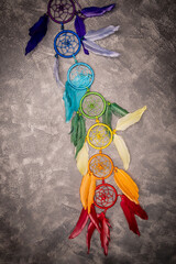 Set of seven colorful chakras symbols. Rainbow chakra meditation. Muladhara, swadhisthana,...