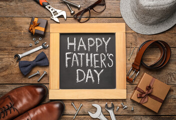 Small chalkboard with phrase HAPPY FATHER'S DAY,