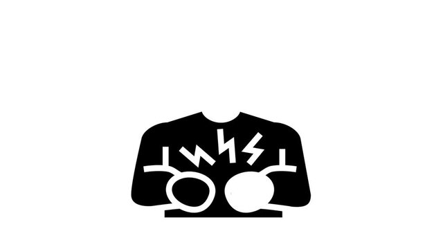 pain stomach animated glyph icon. pain stomach sign. isolated on white background
