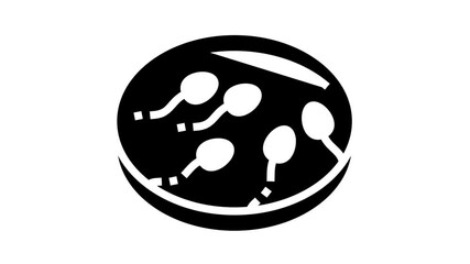 sperm preparation animated glyph icon. sperm preparation sign. isolated on white background