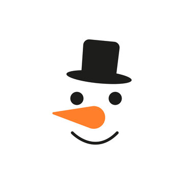 Emoji snowman. The face of a snowman. Vector graphics