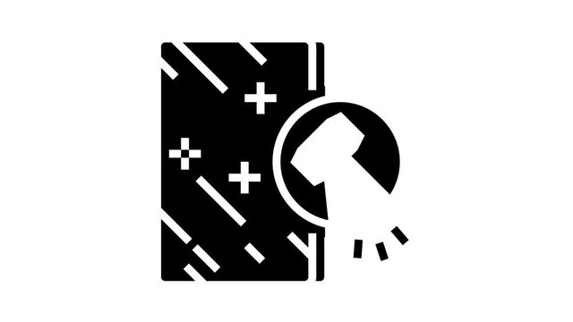 shockproof mirror animated glyph icon. shockproof mirror sign. isolated on white background