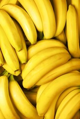 Close-Up of Fresh Yellow Bananas