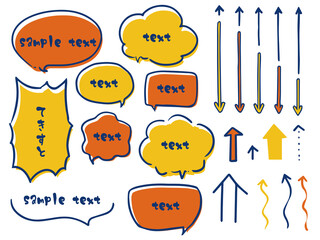 矢印と吹き出しセット_カラー