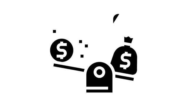 leverage help animated glyph icon. leverage help sign. isolated on white background