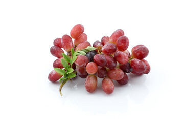 Red grapes isolated on white
