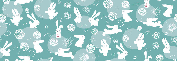 seamless pattern with bunnies .