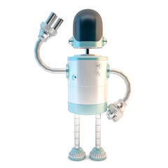 Waving robot. 3D illustration. Isolated