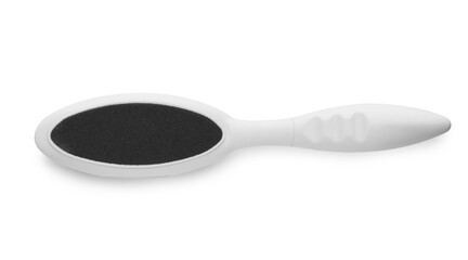 Foot file on white background, top view. Pedicure tool
