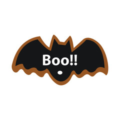 Halloween Boo bat cookie