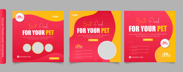 Pet shop banner for instagram post and story template	