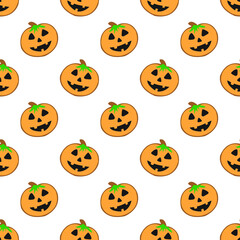 Halloween pumpkin seamless repeat pattern