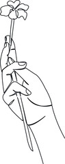 hand with flower