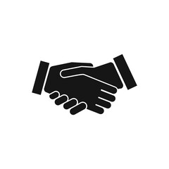 Silhouette style handshake. Collaboration and Commitment sign vector illustration