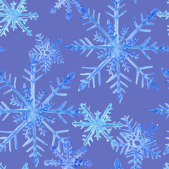Fototapeta na wymiar Seamless pattern with snowflakes in blue and white colors for winter.Seamless pattern .Gift paper.