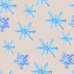 Seamless pattern with snowflakes in blue and white colors for winter.Seamless pattern .Gift paper.